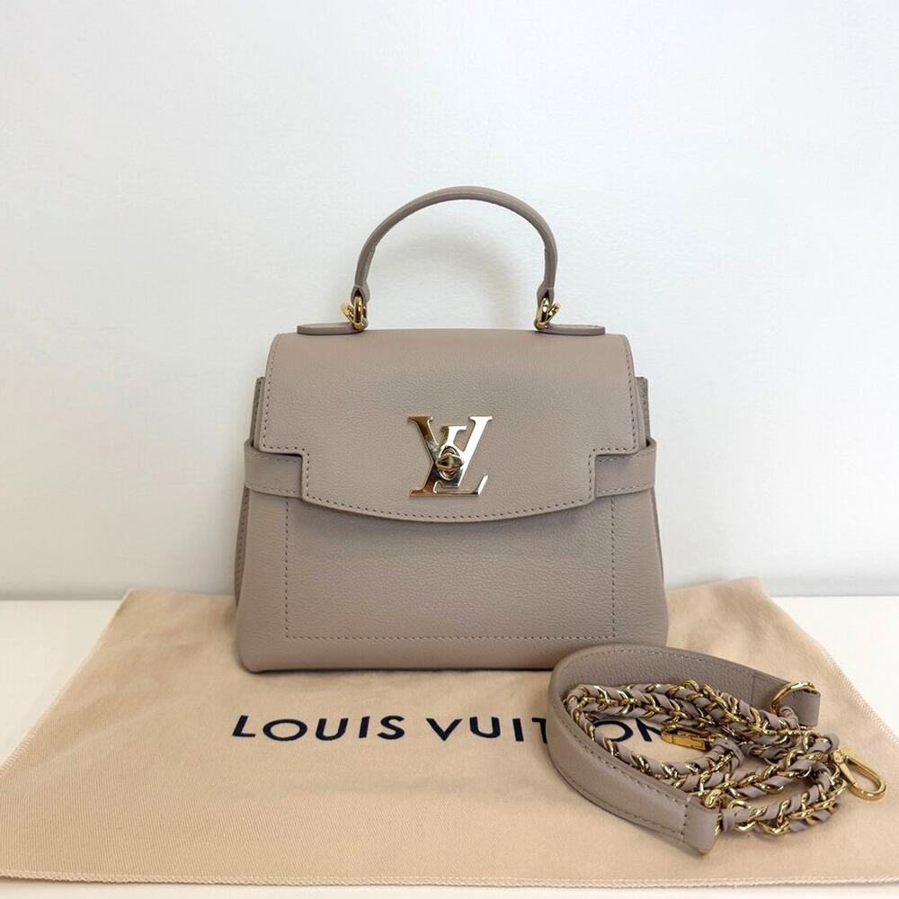 Louis Vuitton Lock Me Ever Greige Leather Mini Bag with Gold LV Hardware Handbag - Picture 1 of 15